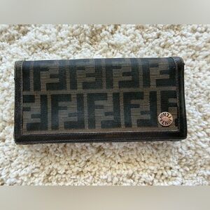 Fendi Monogram Black and Gray Wallet